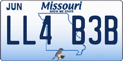 MO license plate LL4B3B