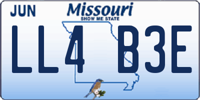 MO license plate LL4B3E