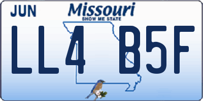 MO license plate LL4B5F