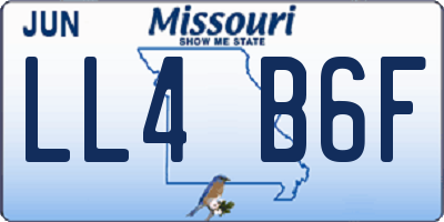 MO license plate LL4B6F