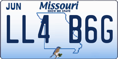 MO license plate LL4B6G