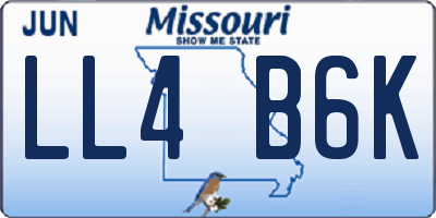 MO license plate LL4B6K