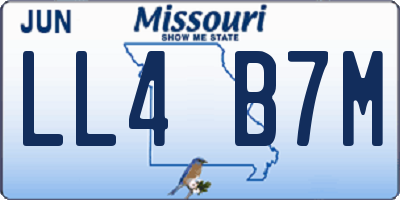 MO license plate LL4B7M