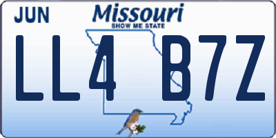 MO license plate LL4B7Z