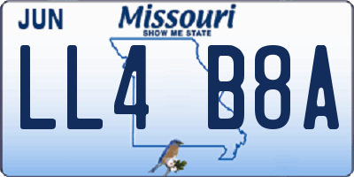 MO license plate LL4B8A