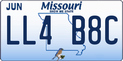 MO license plate LL4B8C