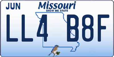 MO license plate LL4B8F