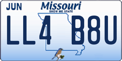 MO license plate LL4B8U