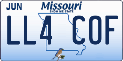 MO license plate LL4C0F
