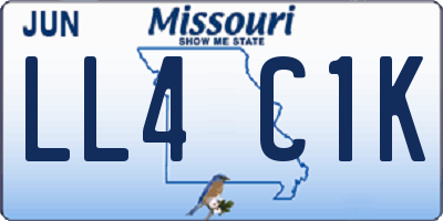 MO license plate LL4C1K