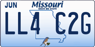MO license plate LL4C2G