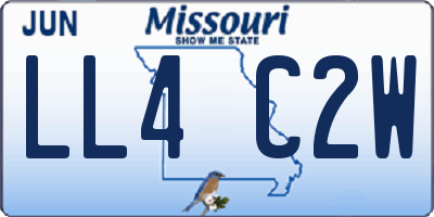 MO license plate LL4C2W