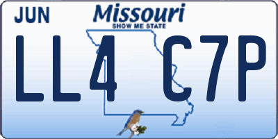 MO license plate LL4C7P