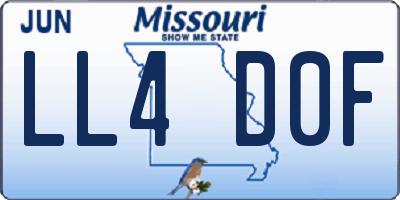 MO license plate LL4D0F