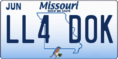 MO license plate LL4D0K