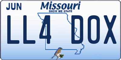 MO license plate LL4D0X