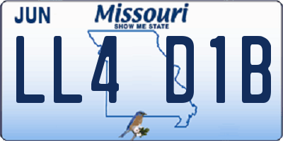 MO license plate LL4D1B
