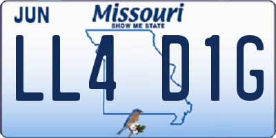 MO license plate LL4D1G
