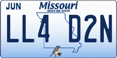 MO license plate LL4D2N