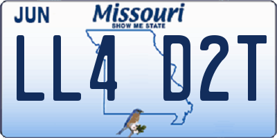 MO license plate LL4D2T