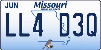 MO license plate LL4D3Q