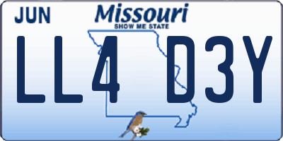 MO license plate LL4D3Y