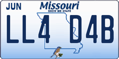 MO license plate LL4D4B