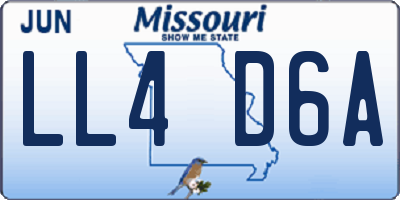 MO license plate LL4D6A