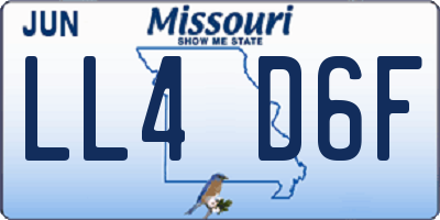 MO license plate LL4D6F