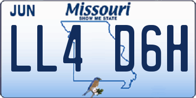 MO license plate LL4D6H