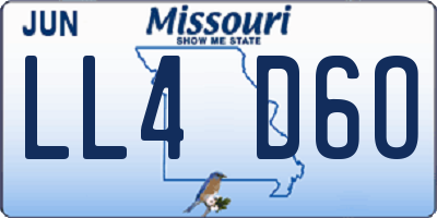MO license plate LL4D6O