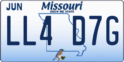 MO license plate LL4D7G