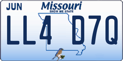 MO license plate LL4D7Q