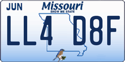 MO license plate LL4D8F