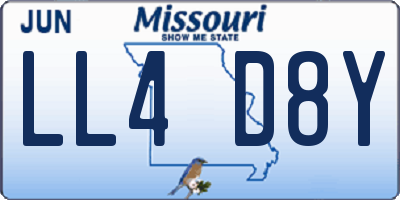 MO license plate LL4D8Y
