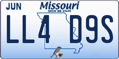 MO license plate LL4D9S