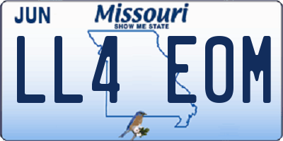 MO license plate LL4E0M