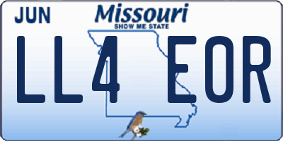 MO license plate LL4E0R