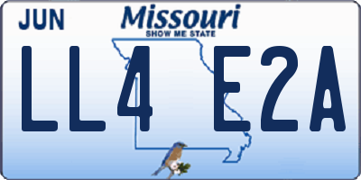 MO license plate LL4E2A