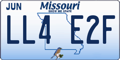 MO license plate LL4E2F