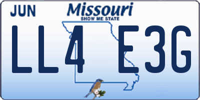 MO license plate LL4E3G