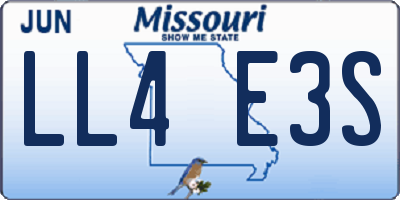 MO license plate LL4E3S