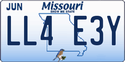 MO license plate LL4E3Y