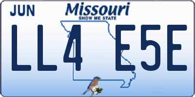 MO license plate LL4E5E