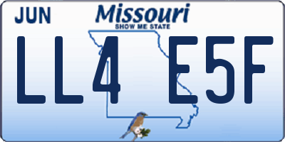 MO license plate LL4E5F