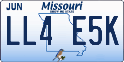 MO license plate LL4E5K