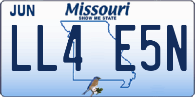MO license plate LL4E5N