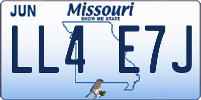 MO license plate LL4E7J