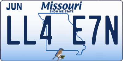 MO license plate LL4E7N
