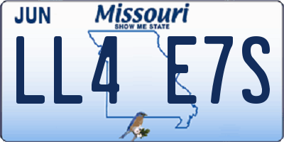 MO license plate LL4E7S